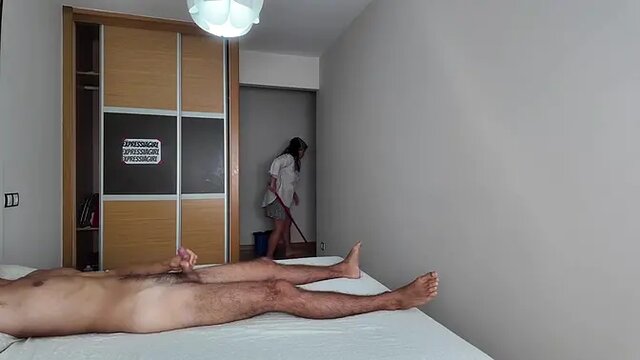 Cheating housewife's big tit milf enjoys a surprise jerk off