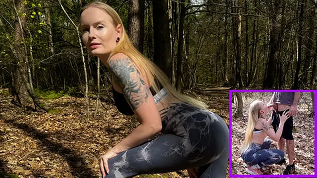 Wild outdoor encounter! Hot chick gets wild fucked all through the woods!
