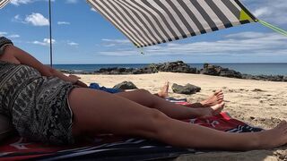 Seduced my stepdad on our public beach vacation