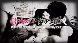 Mum caught soloing, gramps watching closely, Spanish sex fest