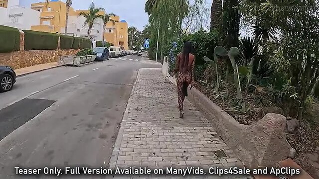 Latina in Cat Costume Masturbates in Public with Big Ass