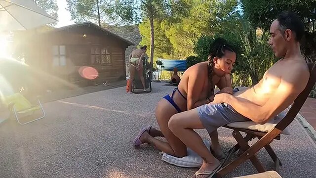 Girlfriends and a BJ: Amateur hotness with big natural tits