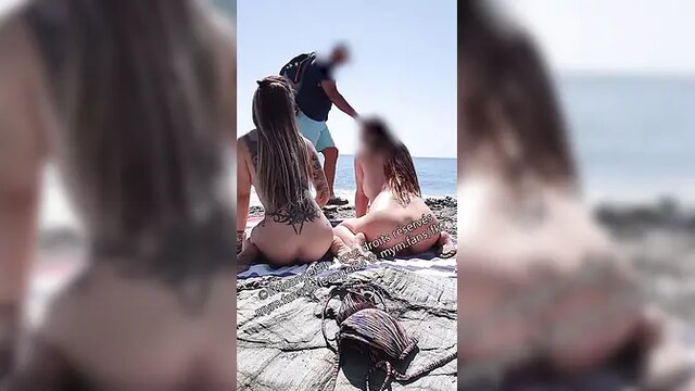 Beachside GF fucks hard with big natural tits