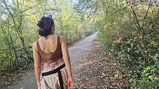 Woods' wicked wench worships woody serpent in steamy solo sex session