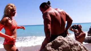 Beachside XXX romp with multiple partners - all angles, no sand left behind.