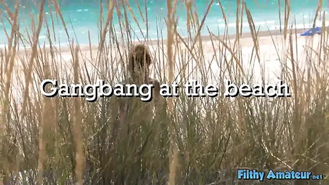 Group sex on a nudist beach with her husband