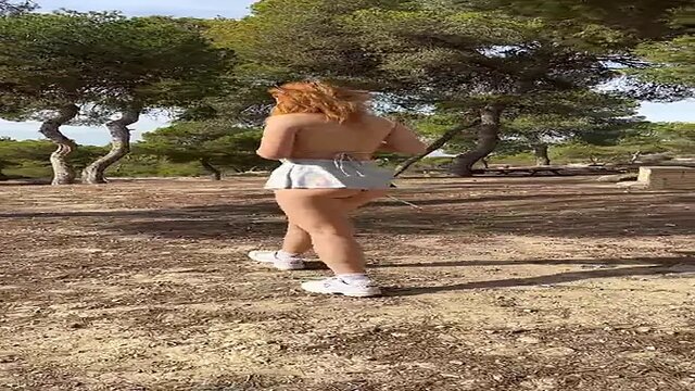 Trashy German Redhead in Mini Skirt Gets Trashed