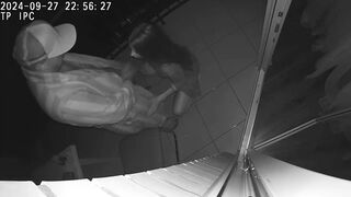 Down-and-dirty, extramarital escapade unfolds on a hotel balcony, wife & friend get nasty!