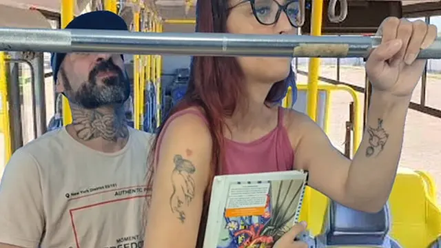 Teen girl gets thighed by random guy on crowded bus in public 
