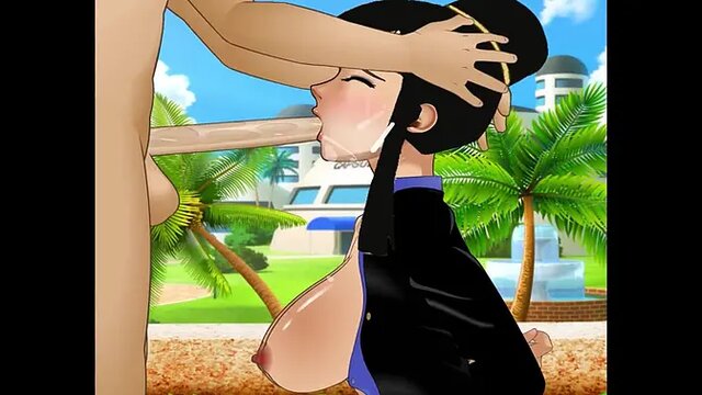 Japanese mom Chi-chi deepthroats biggest dick in public