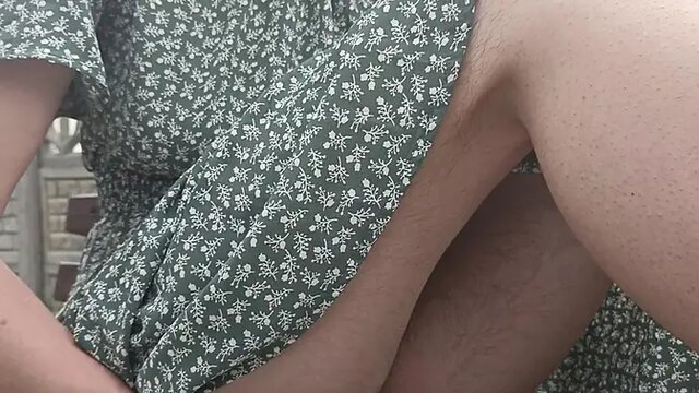 Sexy hairy milf gets horny in the park