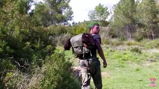 Redhead Blowjob on the Mountain with a Soldier