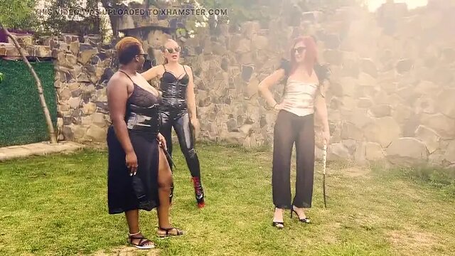 4 Mistress ebony femdom session with extreme caning