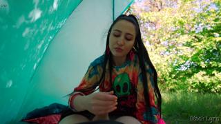 Naughty😈 Brunette Seduces Dude's Dick🍆 into Frenzied Orgasmic Fling in a Tent, No Strings Attached