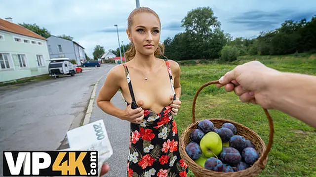 VIP4K  Red Riding Hood enjoys teasing her boyfriend in his car