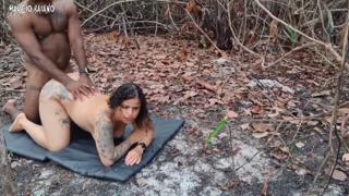 Her angry neighbor gets destroyed in the woods, her lover's cock🌭 up her enraged ass🍑, cuck's wrath ignored