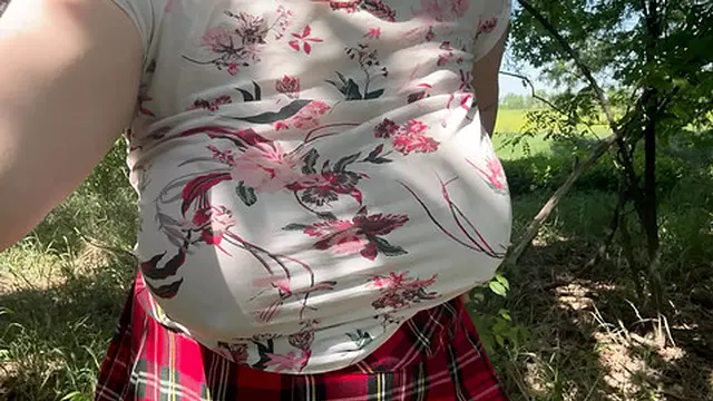 Horny🥵 wife strokes outside &mdash;  desires a stranger to pleasure her pussy🌮️ - Milky Mari