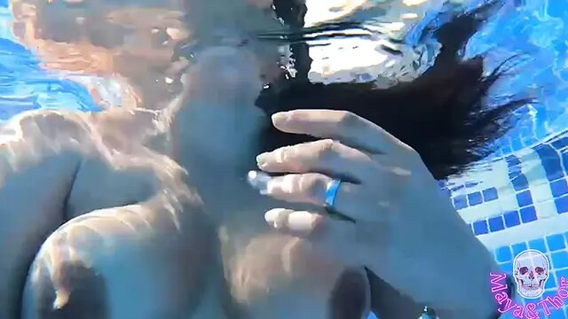 Poolside pussy pleasured by a hot follower