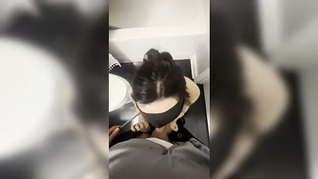 Couldn′t wait at the dinner party? Pulled him to the bathroom and sucked his dick🍆!