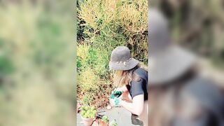 C caretting my plants while bare
