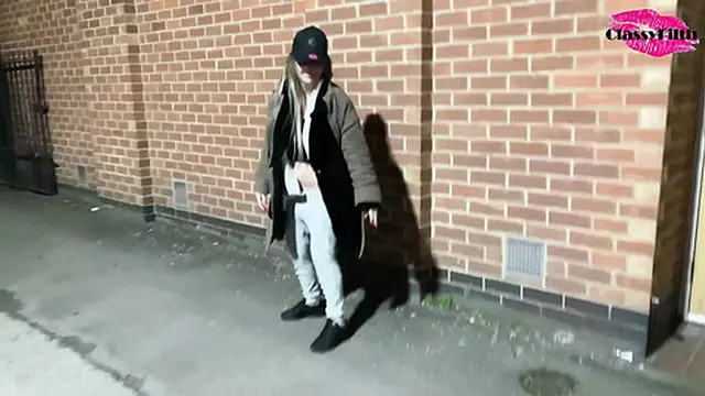 Street girl seduces guy with wild twerking in urban setting