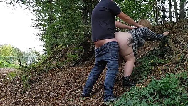 Hot blonde gives best blowjob on a public highway