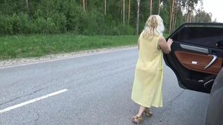  Busty mom stroll naked down the street