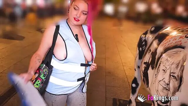 Chubby Spanish babe Rebeca Addams takes fucked on the street