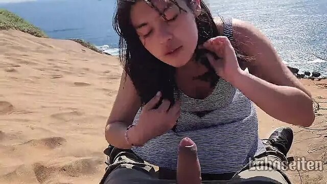 Latina babe devours shaft and swallows cum in crowded bus station