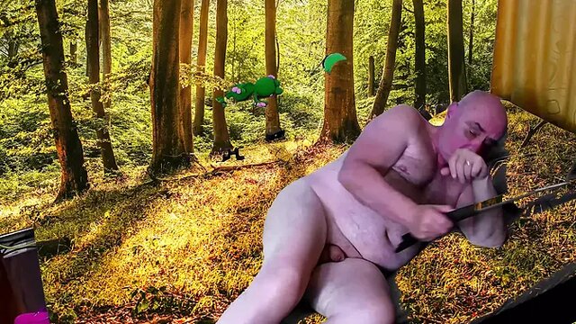 Sultry nymph seduces two guys for a wild outdoor sex session