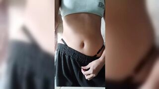 Teen 18 Thong Wearer's Juicy Tits Tease Before Class