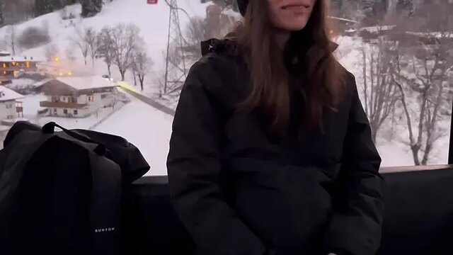 German Amateur Teen gets public cum in mouth + creampie