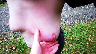 Public Spanking: Lush Black Outfit, Juicy Melons Tamed