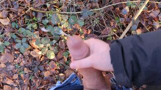 Risky Handjob Hiding Among Hikers: Close Call