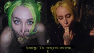 Stranger's Condoms Swallowed, Trash & Dirt Sucked - Ultimate Night Adventure