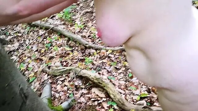 Naked woman flogged hard on a tree with dirty talk