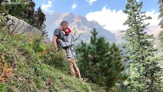 Petite Redhead Sucks and Pounds in a Mountain Binge