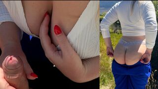 Smutty Handjob On A Bench In The Wild