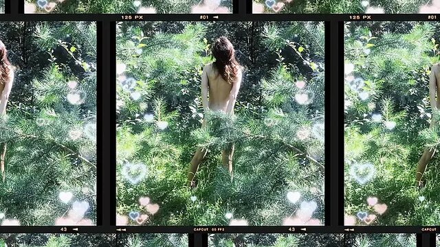 naughty babe dances naked in public park