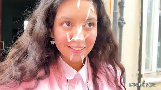 A sweet student got fucked &mdash;  cum on her face and she went to school covered in cum!