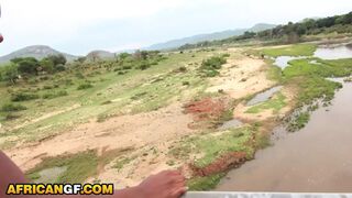 Dirty African Cutie Hardcore Pounded By White Lover Outdoors!
