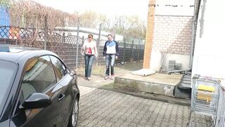Redhead MILF with Big Boobs Fucks in Car