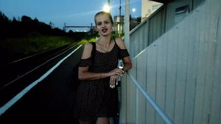 Public Train Wait transforms into Hot Sex Encounter with Strangers