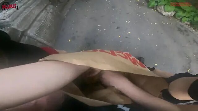 Public school lunchtime double handjob