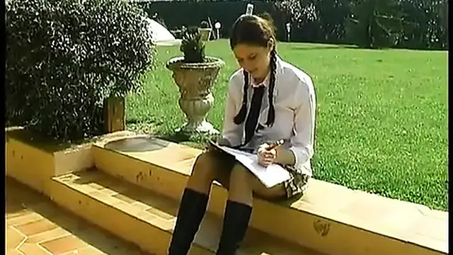  Busty teen in stockings gets rough outdoor anal👌 and facesitting