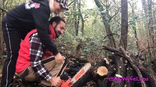 Raunchy Mature Female ravished by a rugged Logger for a wild ride.