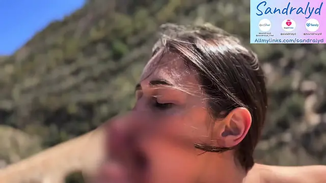 Hot topless blowjob on my knees