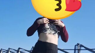 Scorching Outdoor Strip Tease Under Sunbeams