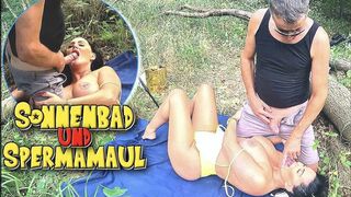 Steamy Sunbathing Session with Intimate Creaming Moments