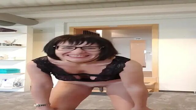 Secretary tied up and worked hard at office